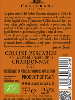 CADETTO Chardonnay Colline Pescaresi IGT 0,75 L – etichetă de referință a producătorului