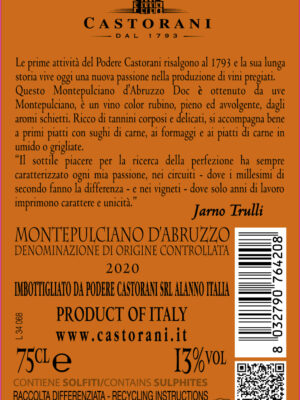 CADETTO Montepulciano d’Abruzzo DOC 0,75 L – etichetă de referință a producătorului
